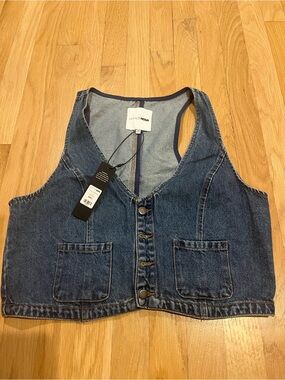 Fashion Nova Women's Dark Indigo Denim Vest